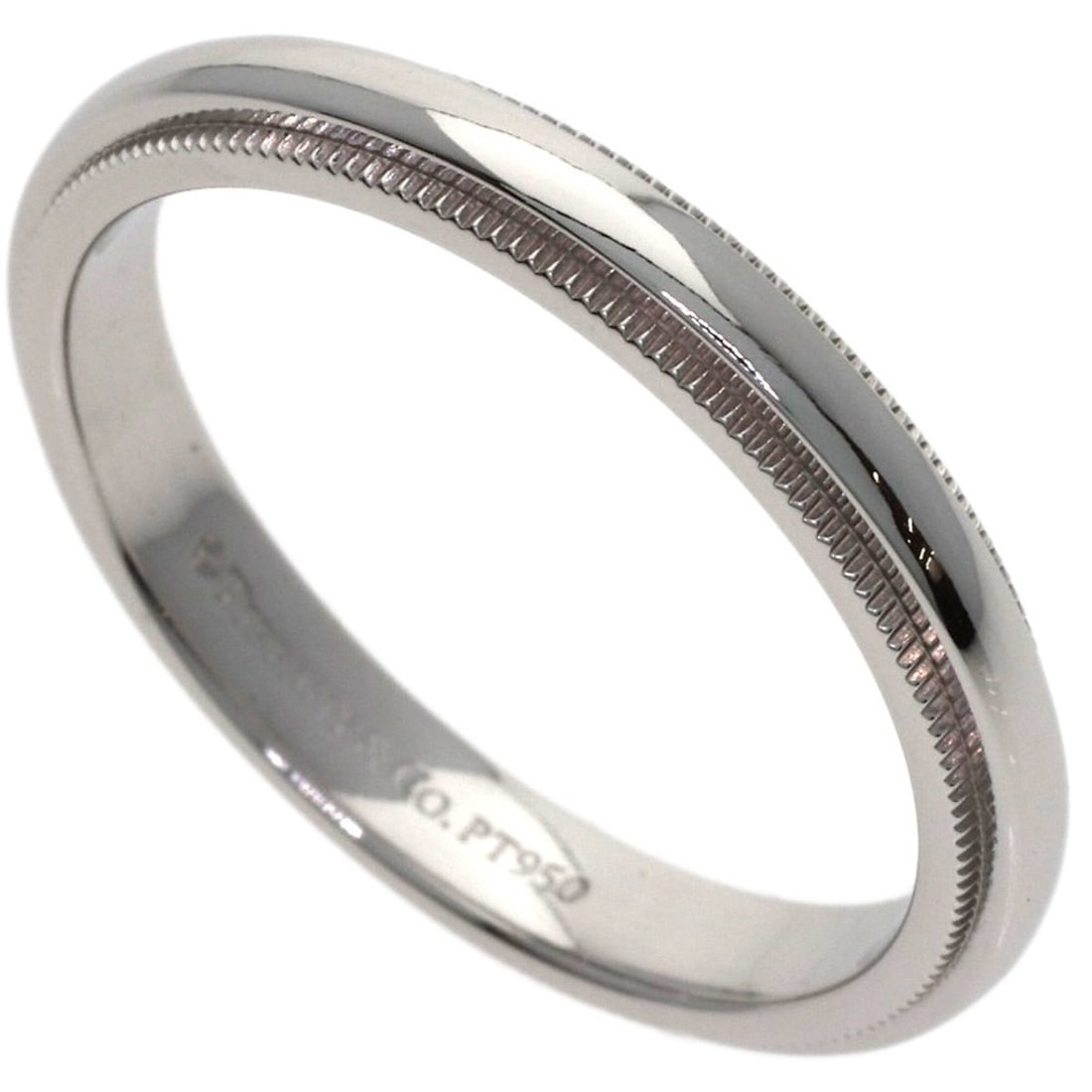 Tiffany & Co. Milgrain Ring, Platinum PT950, Women's Ring.: --- Catalog ---Category: SizeWidth: 3.1mm / 0.12''Weight: 6.1g / 0.21oz.JP Size: 17US Size: 8.5Category: DesignType: Band ringGender: Women,MenMaterial: Platinum 950Category: GeneralBrand: Tiffany--- 