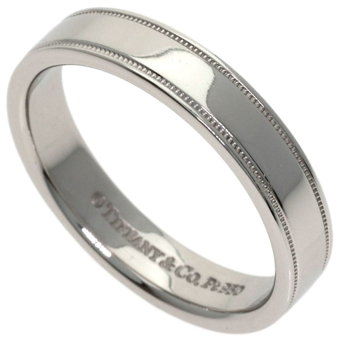 Tiffany & Co. Milgrain Ring, Platinum PT950, Women's Ring.: --- Catalog ---Category: SizeWidth: 3.8mm / 0.15''Weight: 6g / 0.21oz.JP Size: 11.5US Size: 6Category: DesignType: Band ringGender: WomenMaterial: Platinum 950Category: GeneralBrand: Tiffany--- Item L