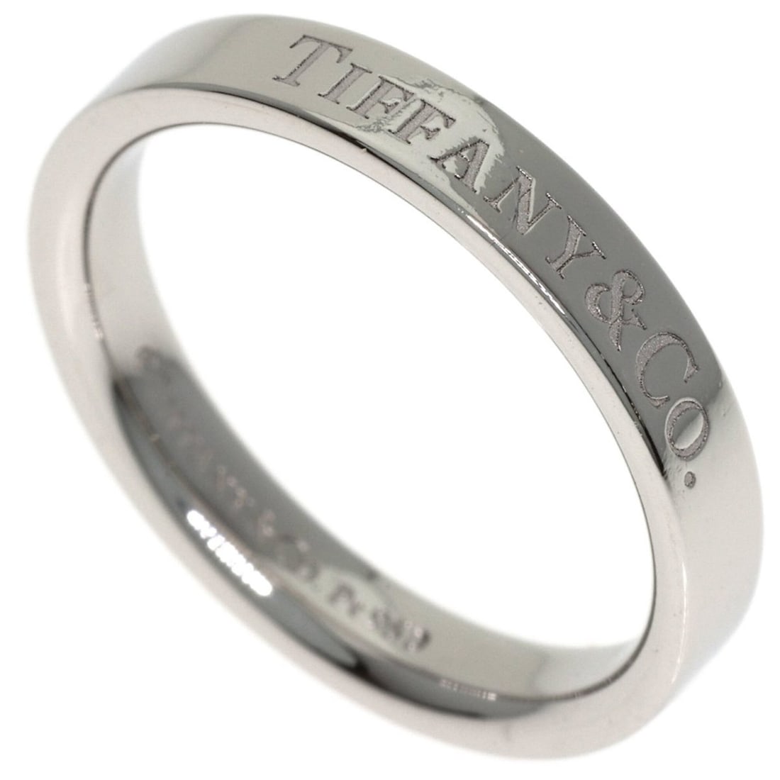 Tiffany & Co. Flat Band Ring, Platinum PT950, Women's Ring.: --- Catalog ---Category: SizeWidth: 3.1mm / 0.12''Weight: 4.7g / 0.16oz.JP Size: 9US Size: 5Category: DesignType: Band ringGender: WomenMaterial: Platinum 950Category: GeneralBrand: Tiffany--- Item Li
