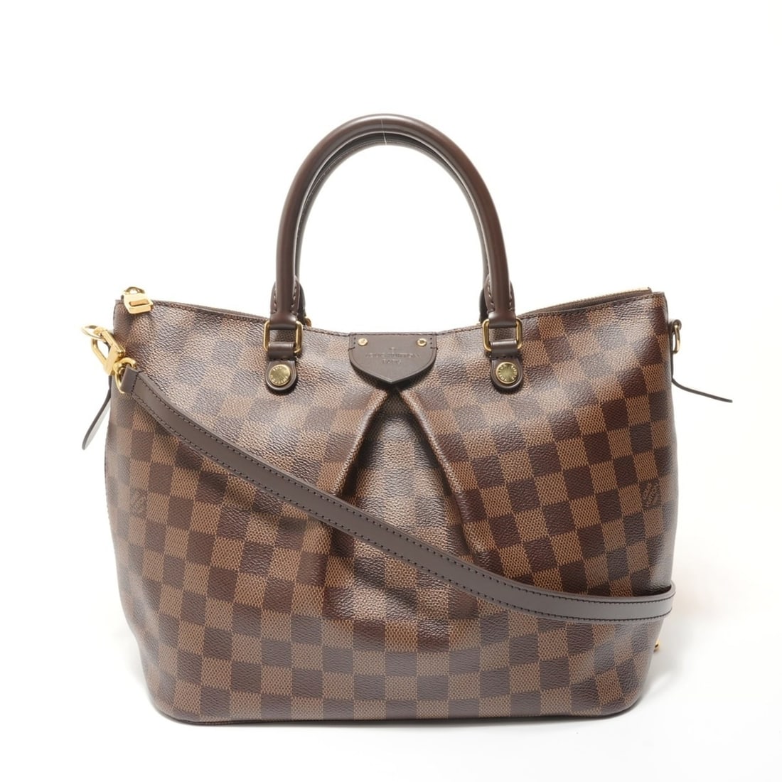 Louis Vuitton Damier Ebene Siena MM Handbag, Brown: --- Catalog ---Category: SizeSize (HxWxD): 23cm x 39cm x 14.5cm / 9.05'' x 15.35'' x 5.7''Category: DesignType: HandbagColor: Brown, Damier Canvas, EbeneGender: WomenCategory: GeneralBrand: Louis Vuit