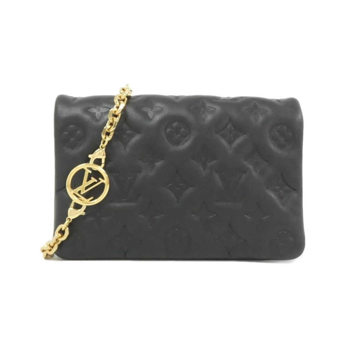Louis Vuitton Coussin Pochette M80742 Shoulder Bag: --- Catalog ---Category: SizeSize (HxWxD): 14cm x 21cm x 5cm / 5.51'' x 8.26'' x 1.96''Category: DesignType: Pochette, Shoulder bagColor: BlackGender: WomenMaterial: Leather Hardware Color: GoldLeathe