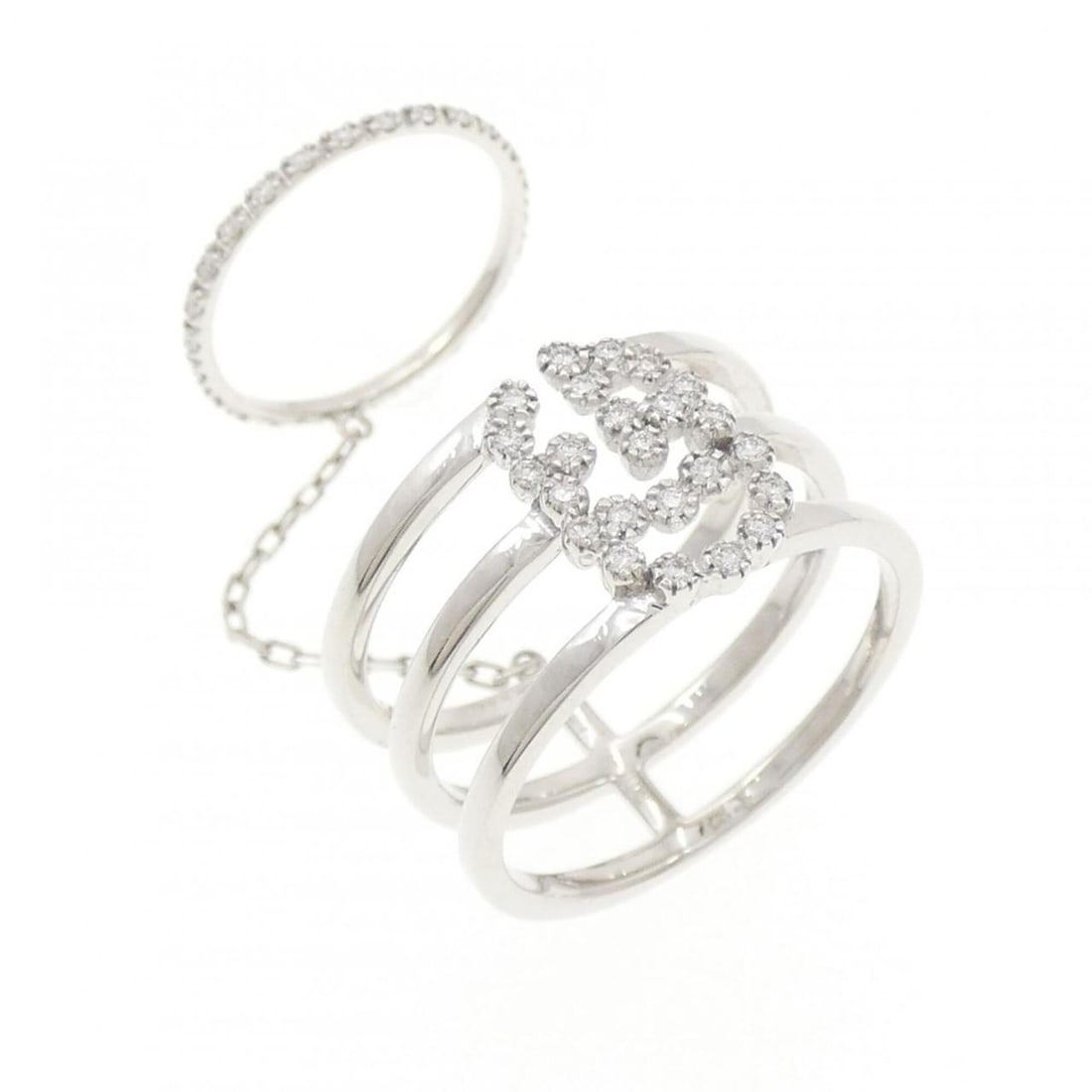 Gucci GG Running Ring: --- Catalog ---Category: SizeJP Size: 13US Size: 6.5Category: DesignType: Band ringColor: White goldStone: DiamondGender: WomenMaterial: White gold (18K)Category: GeneralBrand: Gucci--- Item List ---S