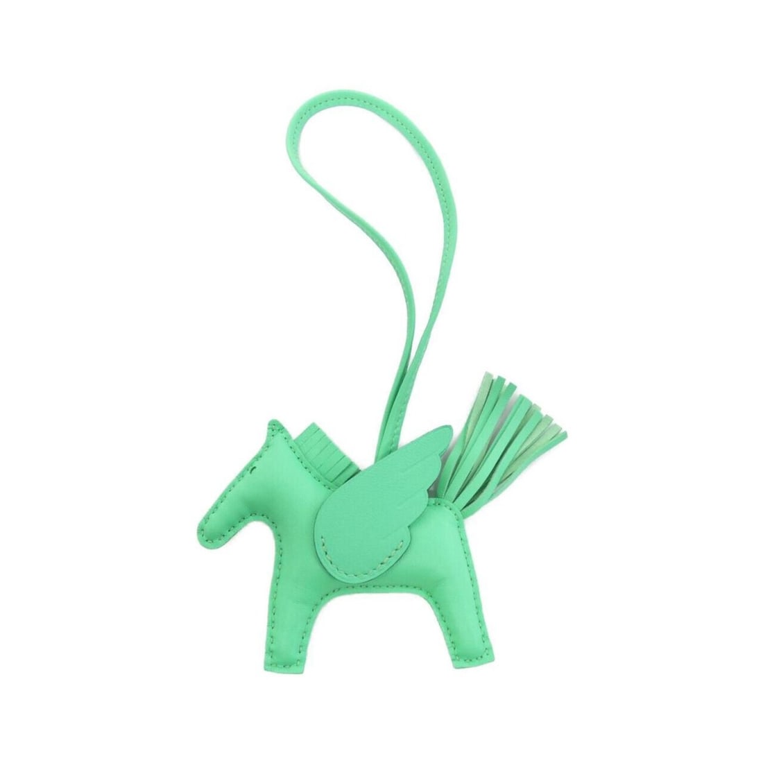 Hermes Rodeo Pegasus Accessory Bag Charm PM 083010CA: --- Catalog ---Category: SizeChain Length: 360.00mm / 14.17''Size (HxWxD): 75.00mm x 85.00mm / 2.95'' x 3.35''Category: DesignType: Handbag charmColor: VertGender: WomenMaterial: Agneau MiloCategory: 