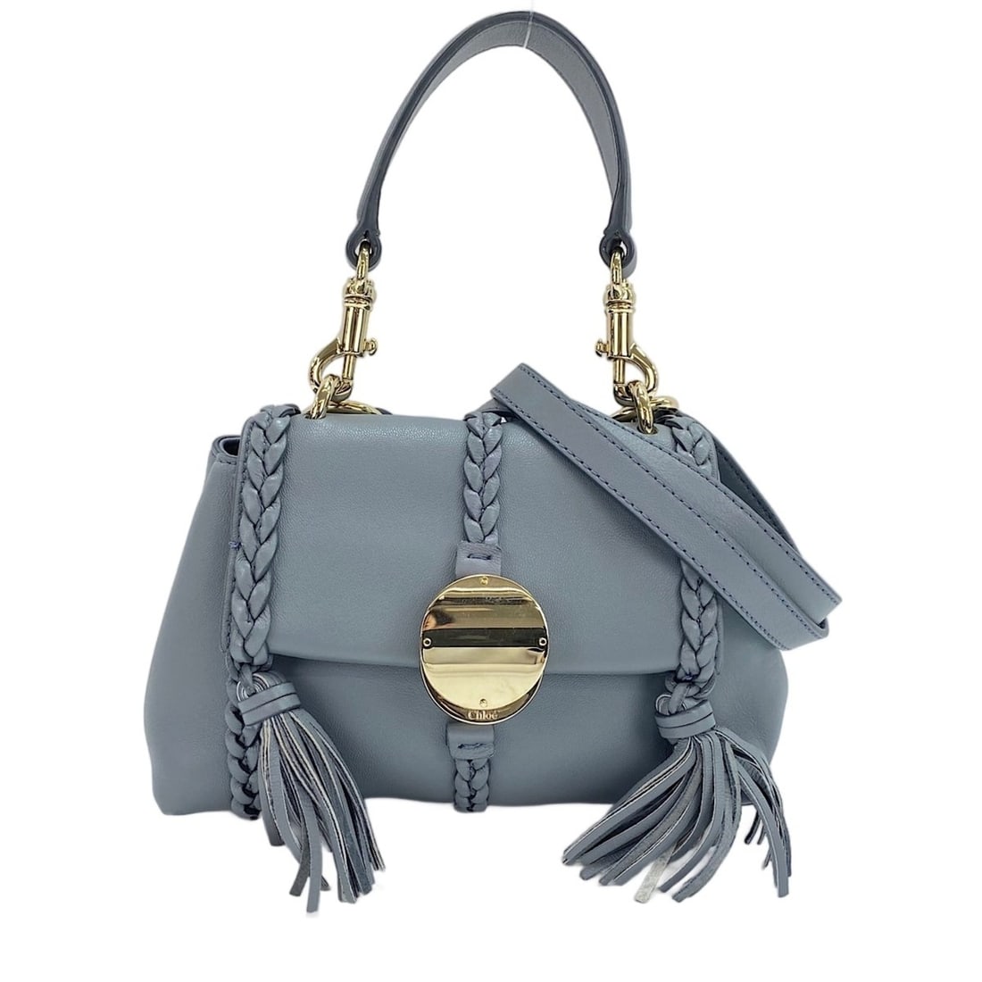 Chloé Chloe Penelope 2-way handbag, gray: --- Catalog ---Category: SizeHandle Drop: 10.50cm / 4.13''Size (HxWxD): 13cm x 20cm x 9.5cm / 5.11'' x 7.87'' x 3.74''Strap Length: 95cm / 37.4''Category: DesignType: HandbagColor: GrayGender: WomenCa