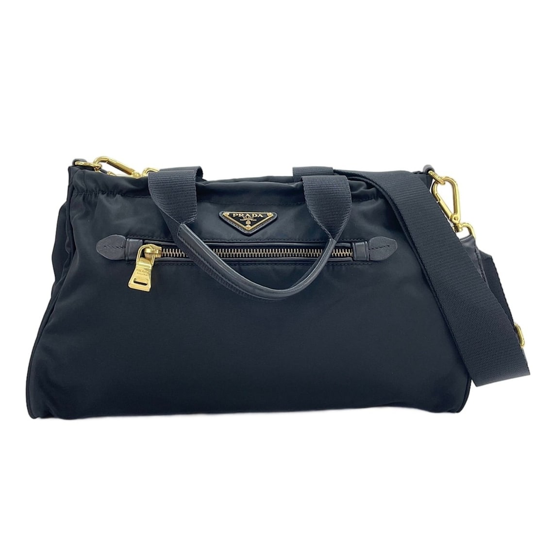 Prada Triangle Logo 2-Way Shoulder Bag, Black (1 of 14)