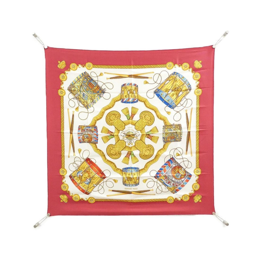 Hermes LES TAMBOURS Carre Scarf Muffler (1 of 3)