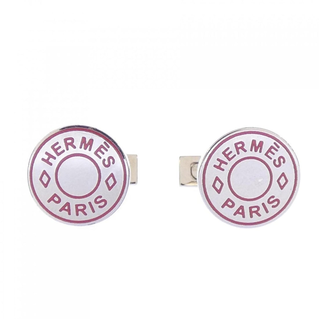Hermes cufflinks: --- Catalog ---Category: SizeSize (HxWxD): 15.00mm x 15.00mm / 0.59'' x 0.59''Category: DesignType: CufflinksColor: Red color, SilverGender: MenCategory: GeneralBrand: Hermes--- Item List ---Section: 
