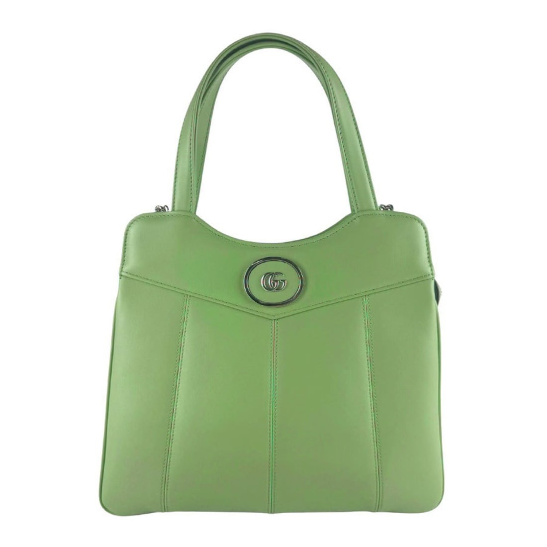 Gucci handbag/shoulder bag, leather, green and silver, women's, z10291: --- Catalog ---Category: SizeSize (HxWxD): 23cm x 27cm x 4cm / 9.05'' x 10.62'' x 1.57''Category: DesignType: Handbag, Shoulder bagColor: GreenGender: WomenMaterial: Leather Category: GeneralBrand: Gu