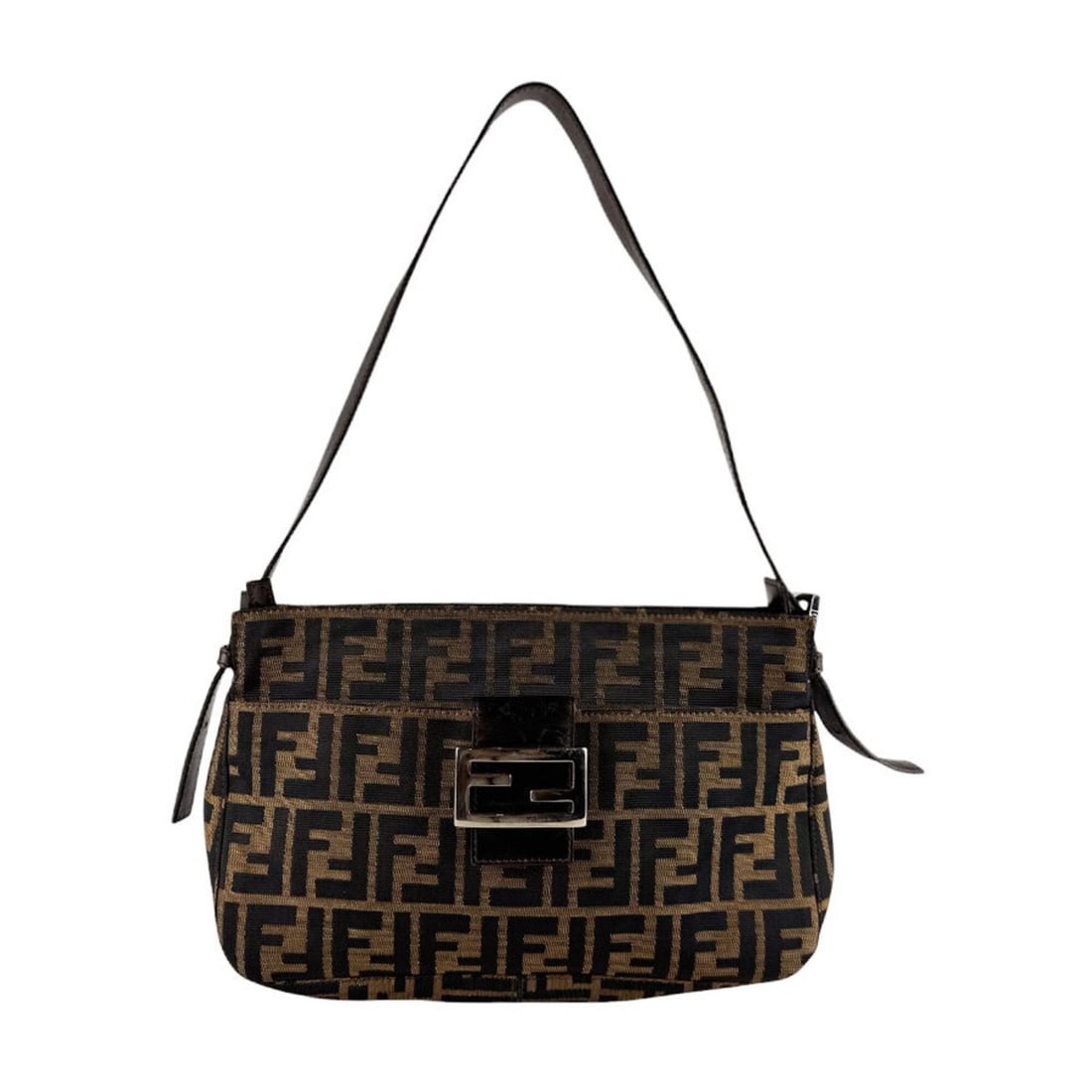 Fendi Zucca Shoulder Bag, Nylon Canvas and Leather, Brown, Women's, z10263: --- Catalog ---Category: SizeSize (HxWxD): 18cm x 28cm x 8cm / 7.08'' x 11.02'' x 3.14''Category: DesignType: Shoulder bagColor: BrownGender: WomenMaterial: Nylon canvas , Leather Category: GeneralBra