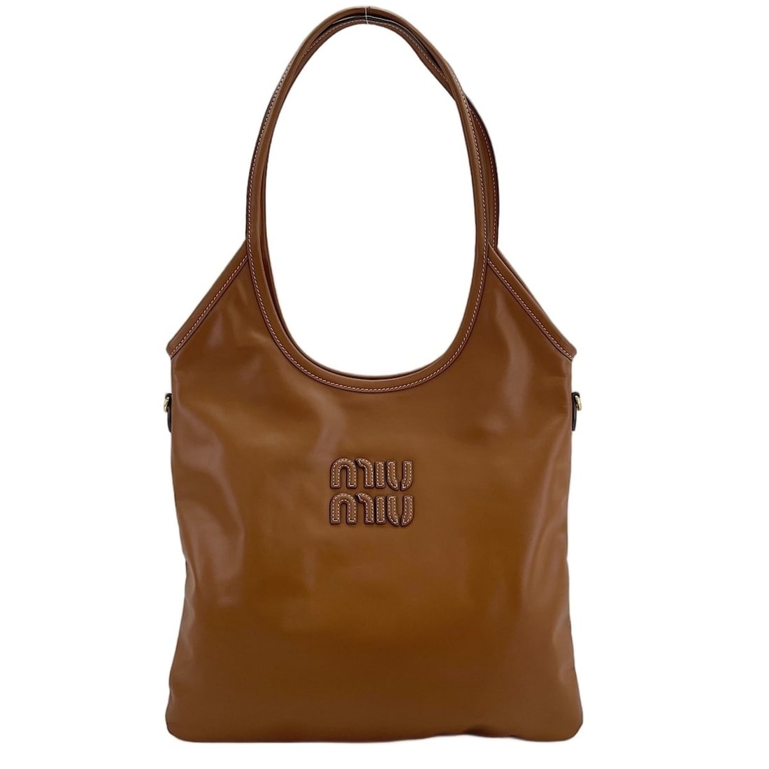 Miu Miu Miu tote bag, brown: --- Catalog ---Category: SizeSize (HxWxD): 31cm x 34cm x 1cm / 12.2'' x 13.38'' x 0.39''Strap Length: 27cm / 10.62''Category: DesignType: Tote bagColor: BrownGender: Women,Men,UnisexCategory: GeneralB