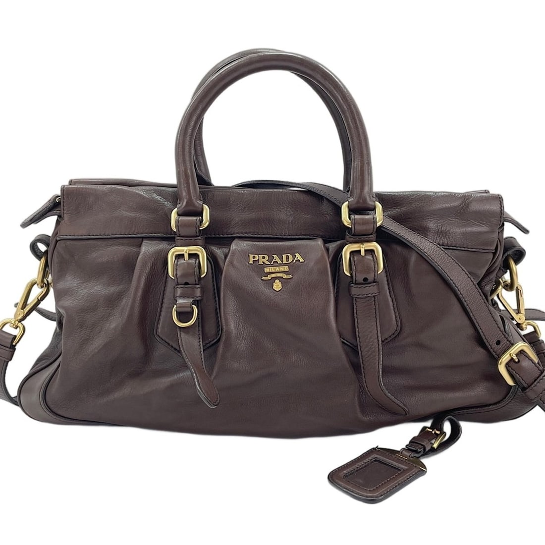 Prada 2-way handbag, brown: --- Catalog ---Category: SizeHandle Drop: 11.00cm / 4.33''Size (HxWxD): 23cm x 42cm x 13cm / 9.05'' x 16.53'' x 5.11''Strap Length: 96cm - 100cm / 37.79'' - 39.36''Category: DesignType: HandbagColor: 