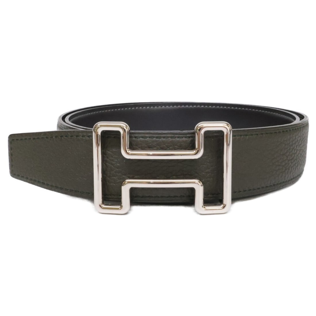 HERMES Tonight H-Buckle Y-Stamp Leather Reversible Belt 85 Gray Men's: --- Catalog ---Category: SizeLength: 82.5cm - 87.5cm / 32.48'' - 34.44''Category: DesignType: Standard beltColor: GrayGender: MenMaterial (Strap): Leather Category: GeneralBrand: Hermes--- Item List -