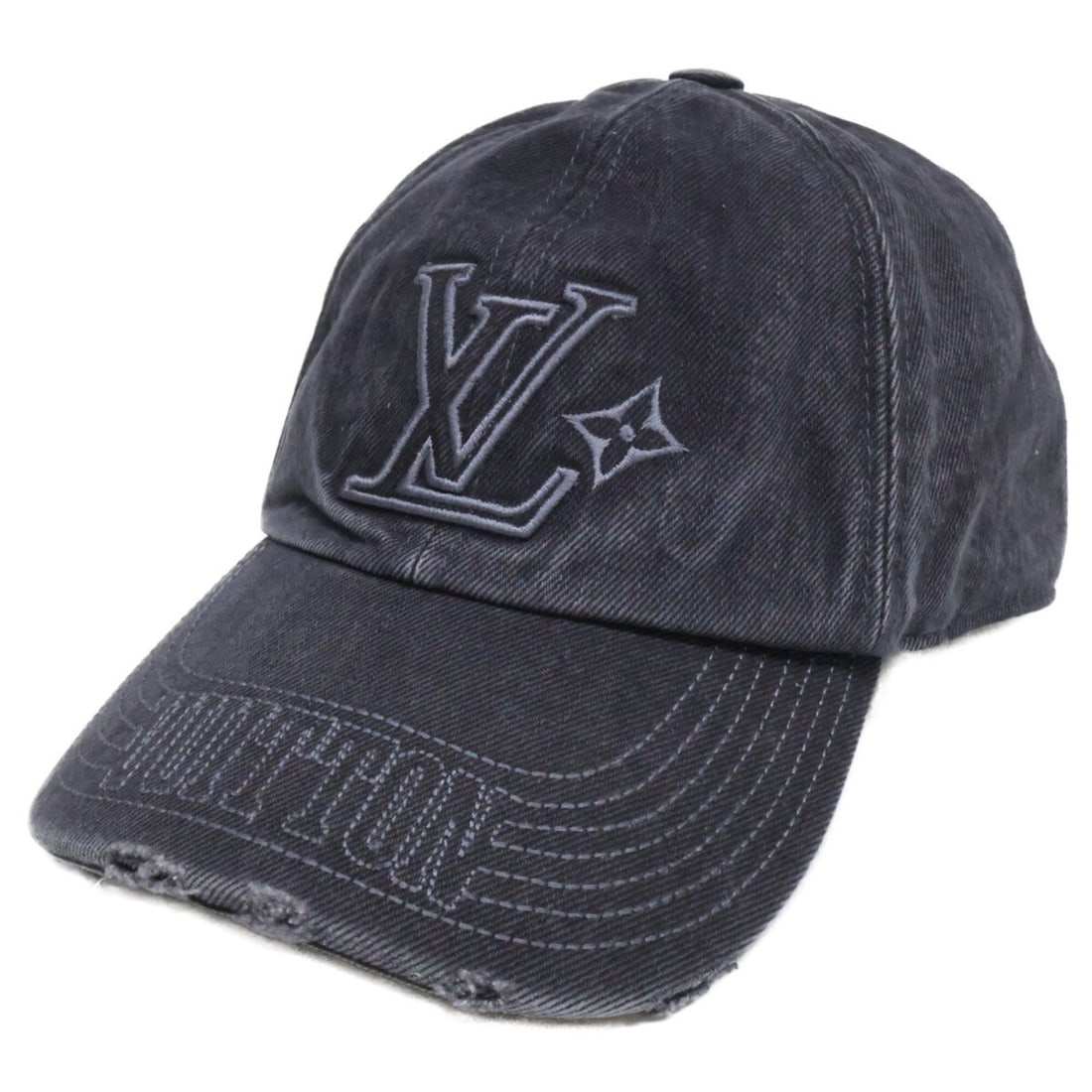 LOUIS VUITTON Louis Vuitton 25-year-old M5235L Denim Washed Cap Hat L Black Men's: --- Catalog ---Category: DesignType: CapColor: BlackGender: MenMaterial: Cotton Category: GeneralBrand: Louis VuittonCategory: MeasurementsCircumference: 59cm / 23.22''--- Item List ---Section: Condit