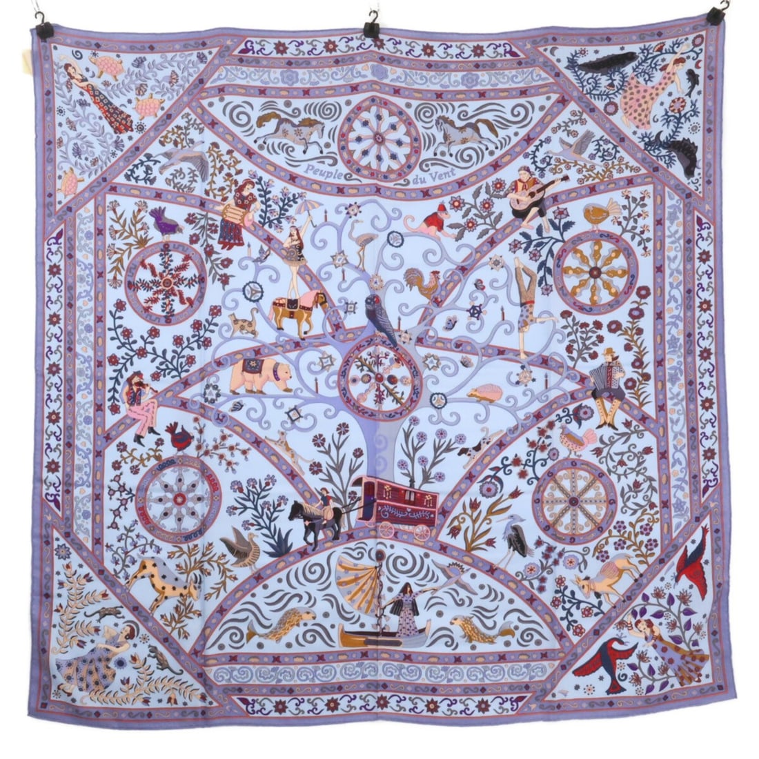 HERMES H242502S-26 PEUPLE DU VENT (People of the Wind) Cashmere Silk Shawl Stole/Scarf CIEL PARME: --- Catalog ---Category: SizeSize (LxW): 1.35m x 1.38m / 53.14'' x 54.33''Category: DesignType: ShawlGender: WomenMaterial: Cashmere Category: GeneralBrand: Hermes--- Item List ---Section: ConditionRa