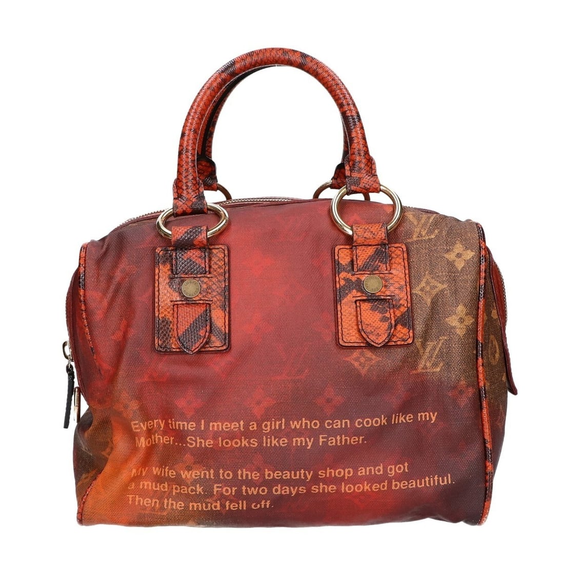 LOUIS VUITTON M95737 Monogram Jokes Man Crazy Richard Prince Handbag Rouge Women's (1 of 9)