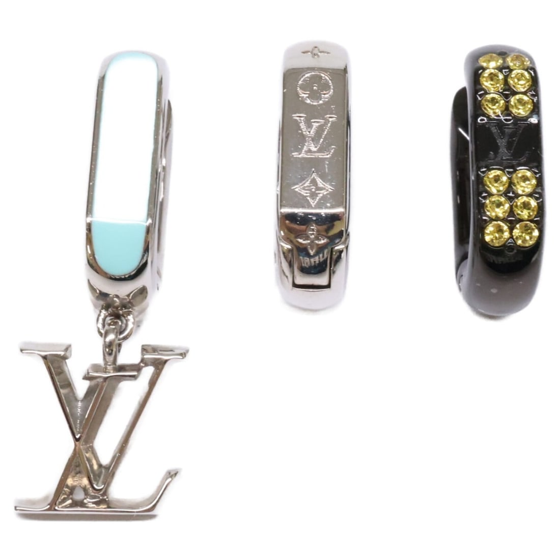 LOUIS VUITTON M00925 Boucles d'Oreilles Paradise Earrings, Silver & Black, Men's: --- Catalog ---Category: DesignType: Stud earringsColor: Black, SilverGender: MenMaterial: MetalCategory: GeneralBrand: Louis Vuitton--- Item List ---Section: ConditionRanking: Rank AB Used - Traces o