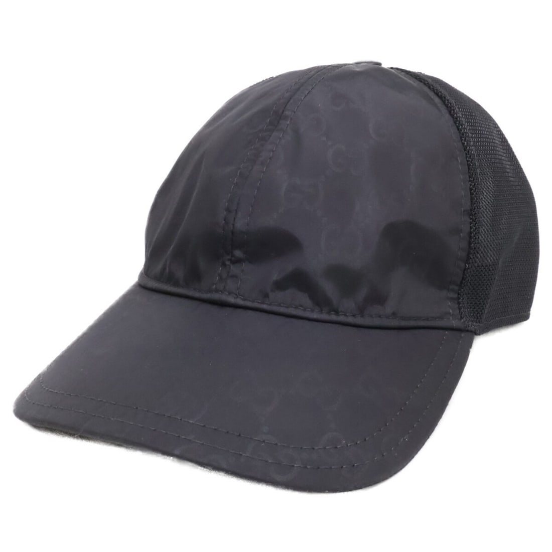 GUCCI 510950 4HD47 GG Nylon Mesh Baseball Cap, Size L (59cm), Black, Men's: --- Catalog ---Category: DesignType: Baseball capColor: BlackGender: MenMaterial: Nylon Category: GeneralBrand: GucciCategory: MeasurementsCircumference: 55cm / 21.65''--- Item List ---Section: Condit