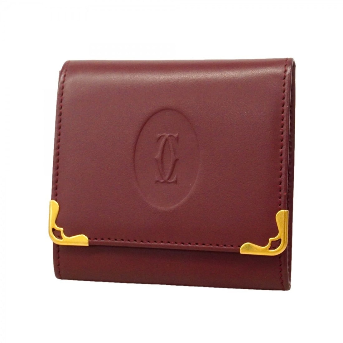 Cartier Must Leather Wallet/Coin Case, Bordeaux, for Men and Women: --- Catalog ---Category: SizeSize (HxWxD): 8cm x 8cm x 1.5cm / 3.14'' x 3.14'' x 0.59''Category: DesignType: Coin purse/coin caseColor: BordeauxGender: Men,WomenMaterial: Leather Category: GeneralBran