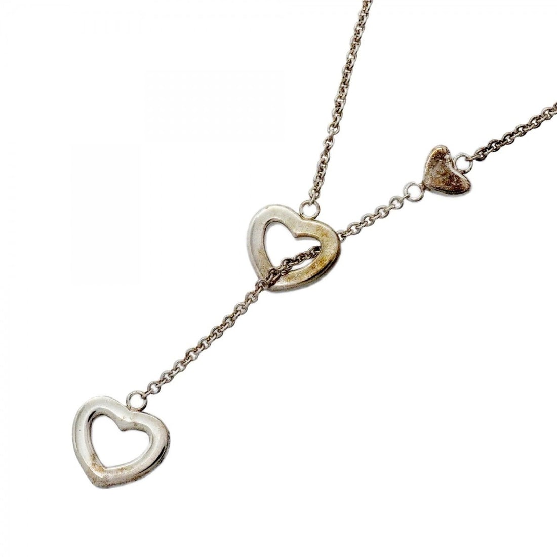 Tiffany & Co. Heart Link Lariat Necklace, Sterling Silver 925, Women's: --- Catalog ---Category: SizeNeck Circumference: 49 cm / 19.29''Category: DesignGender: WomenMaterial: Silver 925Necklace Type: NecklaceCategory: GeneralBrand: Tiffany--- Item List ---Section: Conditi