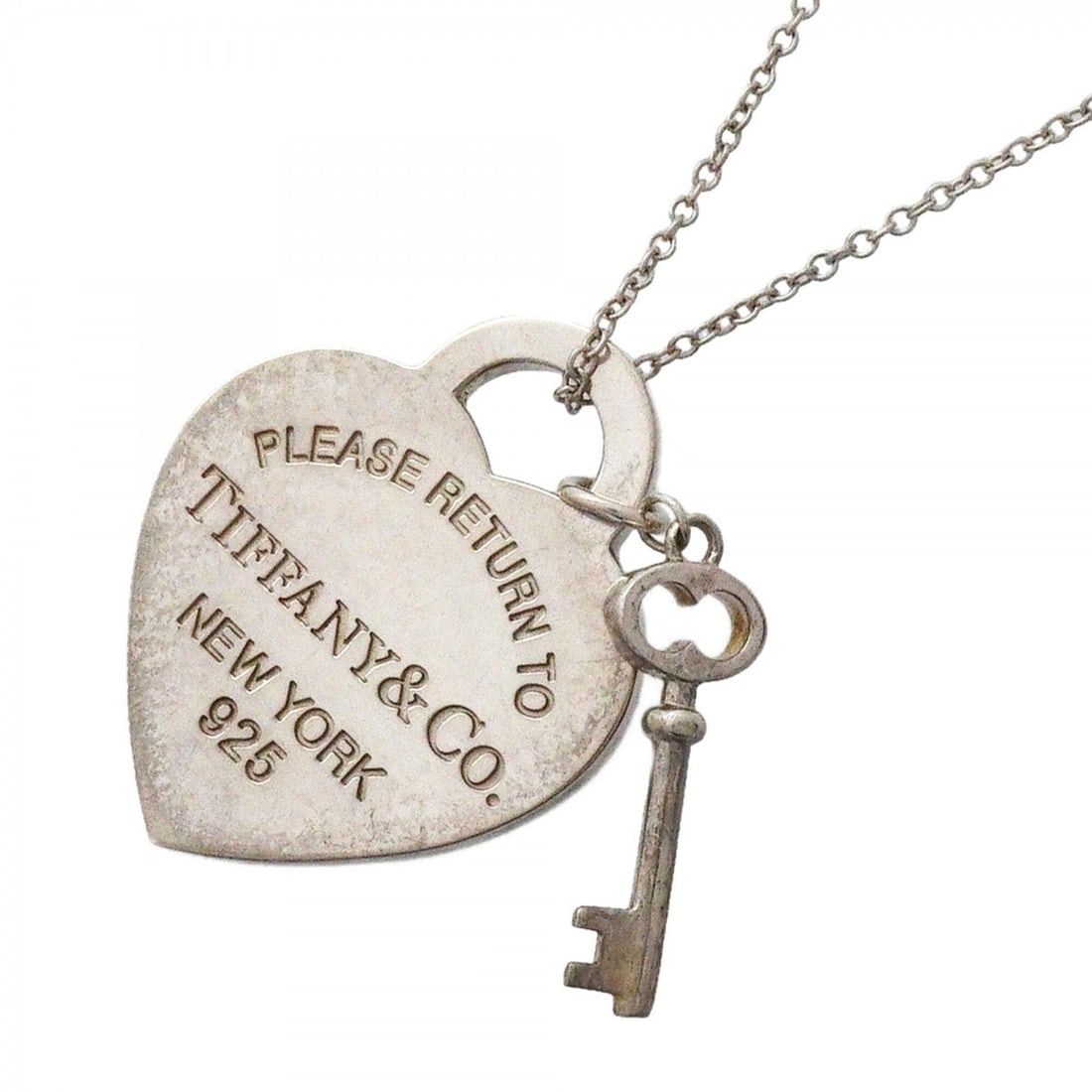 Tiffany & Co. Necklace, Heart Tag, Key, Sterling Silver 925, Women's: --- Catalog ---Category: SizePendant Size: 25.2mm x 20.8mm / 0.99'' x 0.81''Neck Circumference: 40.5 cm / 15.94''Category: DesignGender: WomenMaterial: Silver 925Necklace Type: NecklaceCategory: Gener