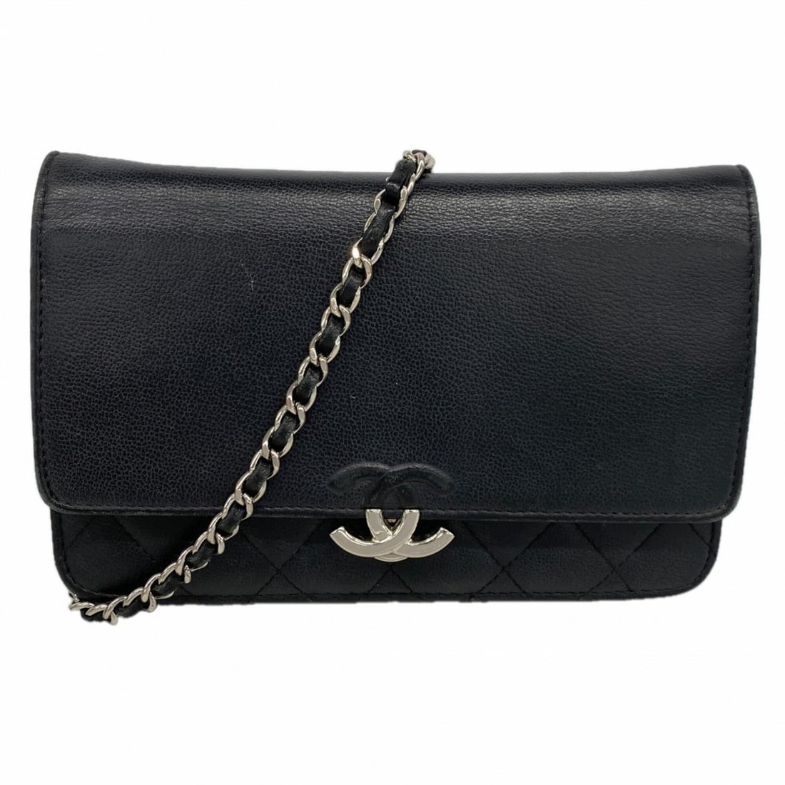 Chanel Matelassé Chain Shoulder Wallet, Caviar Leather, Black, Women's: --- Catalog ---Category: SizeSize (HxWxD): 12cm x 19cm x 3.5cm / 4.72'' x 7.48'' x 1.37''Category: DesignType: Chain/Shoulder walletColor: BlackGender: WomenMaterial: Grained Calfskin Category: