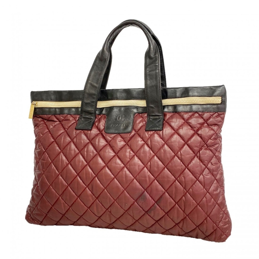 Chanel Coco Cocoon Tote Bag, Leather & Nylon, Red Black, Women's, P3048123: --- Catalog ---Category: SizeSize (HxWxD): 36cm x 45cm x 5cm / 14.17'' x 17.71'' x 1.96''Category: DesignType: Tote bagColor: Black, Red colorGender: WomenMaterial: Leather , Nylon Hardware Color: Gol