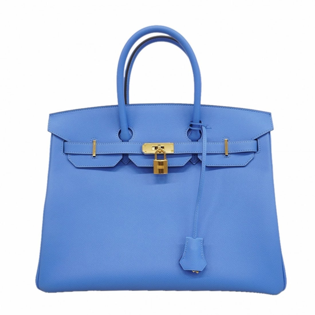 Hermes Birkin 35 Handbag, Veau Epsom Leather, Blue Paradise, ?R stamp, Ladies', OP008618: --- Catalog ---Category: SizeSize (HxWxD): 29cm x 36cm x 19cm / 11.41'' x 14.17'' x 7.48''Category: DesignType: HandbagColor: Blue ParadiseGender: WomenMaterial: Epsom leather Category: GeneralBrand: 