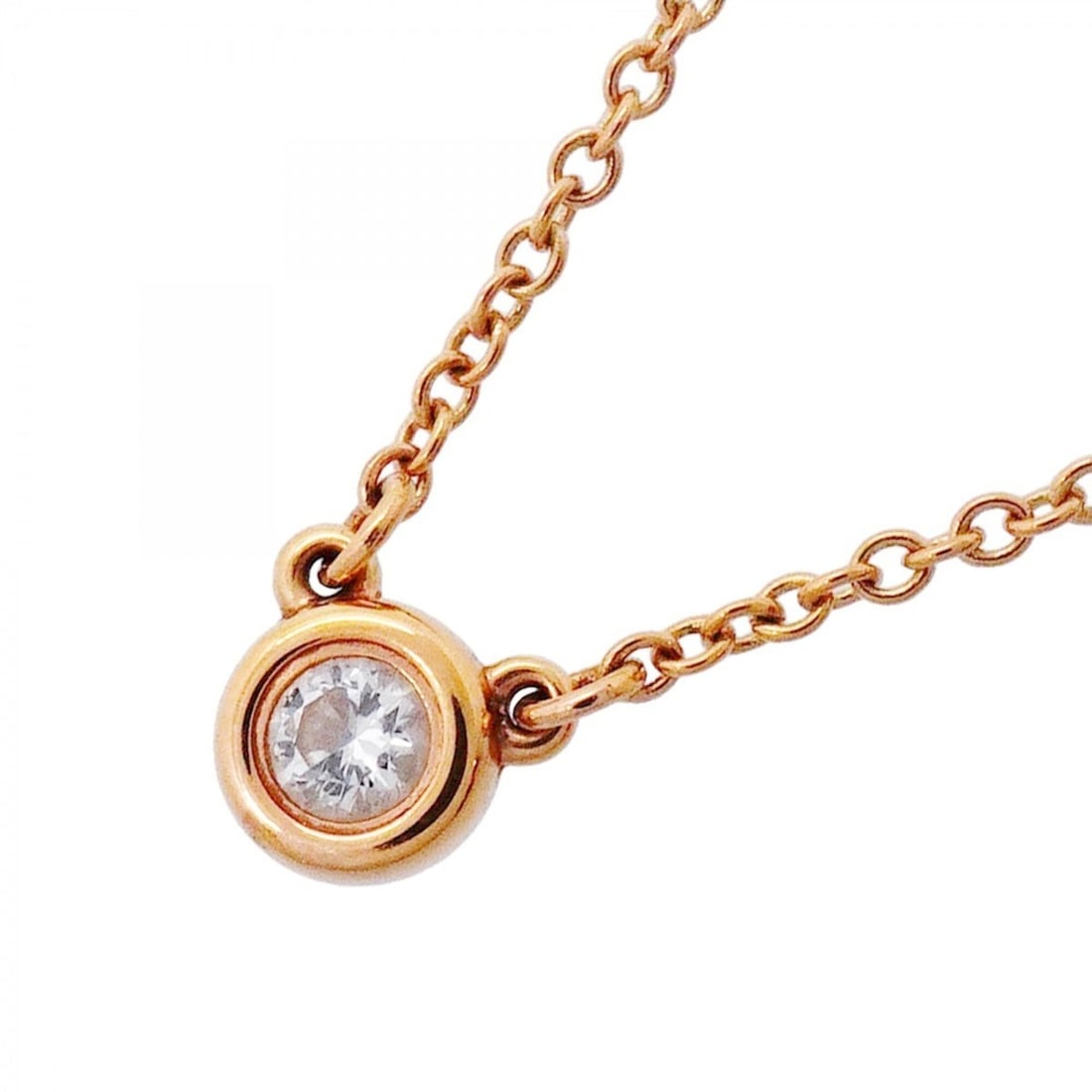 Tiffany & Co. By the Yard Necklace, 1PD (18K Pink Gold) Diamond, Women's: --- Catalog ---Category: SizePendant Size: 5.1mm x 4.7mm / 0.2'' x 0.18''Neck Circumference: 41.5 cm / 16.33''Category: DesignStone: DiamondGender: WomenMaterial: Pink gold (18K)Necklace Type: Necklac