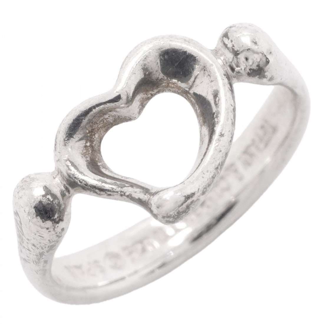 Tiffany & Co. Heart Ring, Sterling Silver 925, Size 8, Women's: --- Catalog ---Category: SizeJP Size: 8US Size: 4.5Category: DesignType: Band ringGender: WomenMaterial: Silver 925Category: GeneralBrand: Tiffany--- Item List ---Section: ConditionRanking: Rank AB Us