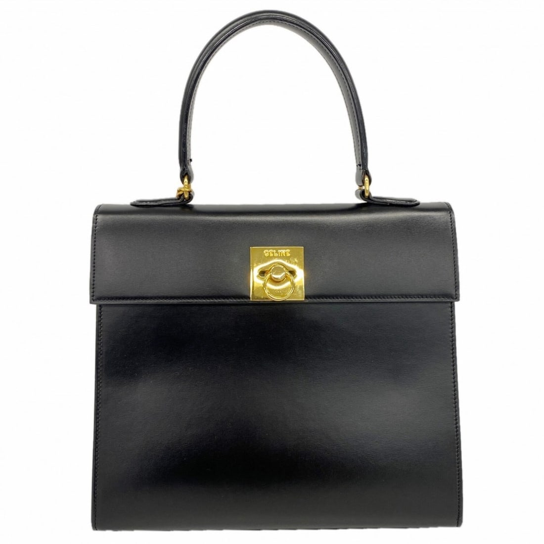 Celine handbag, leather, black, women's: --- Catalog ---Category: SizeSize (HxWxD): 24.5cm x 27cm x 12cm / 9.64'' x 10.62'' x 4.72''Category: DesignType: HandbagColor: BlackGender: WomenMaterial: Leather Hardware Color: GoldCategory: General