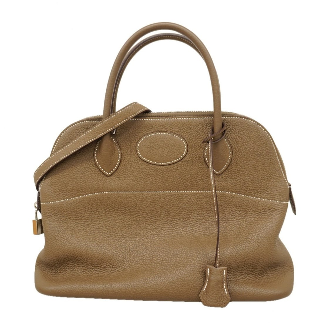 Hermes Bolide 31 handbag, Taurillon Clemence leather, Etoupe color, D stamp, 2-way bag for women.: --- Catalog ---Category: SizeSize (HxWxD): 23cm x 33cm x 11.5cm / 9.05'' x 12.99'' x 4.52''Category: DesignType: HandbagColor: Etoupe grayGender: WomenMaterial: Taurillon clemence leather Hardware Col