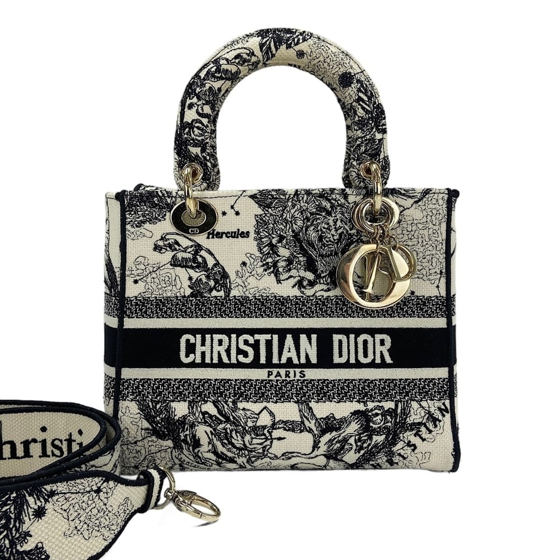 Christian Dior Lady Medium Embroidered 2-Way Handbag, Black: --- Catalog ---Category: SizeHandle Drop: 10.00cm / 3.94''Size (HxWxD): 20cm x 23cm x 12cm / 7.87'' x 9.05'' x 4.72''Category: DesignType: HandbagColor: BlackGender: WomenCategory: GeneralLine: Lady D