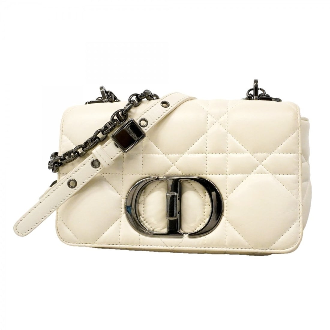 Christian Dior Cannage Caro Shoulder Bag, Leather, White, Women's: --- Catalog ---Category: SizeSize (HxWxD): 14cm x 20cm x 7.5cm / 5.51'' x 7.87'' x 2.95''Category: DesignType: Shoulder bagColor: WhiteGender: WomenMaterial: Leather Category: GeneralBrand: Christian 