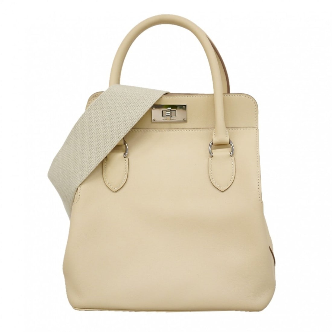 Hermes Toolbox 20 Handbag, Swift Leather, Beton, C Stamp, 2-way Bag for Women: --- Catalog ---Category: SizeSize (HxWxD): 24cm x 20cm x 15cm / 9.44'' x 7.87'' x 5.9''Category: DesignType: HandbagColor: BeigeGender: WomenMaterial: Swift leather Hardware Color: SilverCategory: Gen