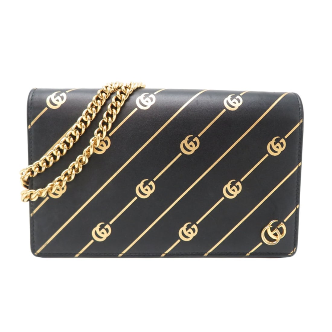 Gucci Chain Wallet Women's Shoulder Bag 548075 Leather Black (1 of 10)
