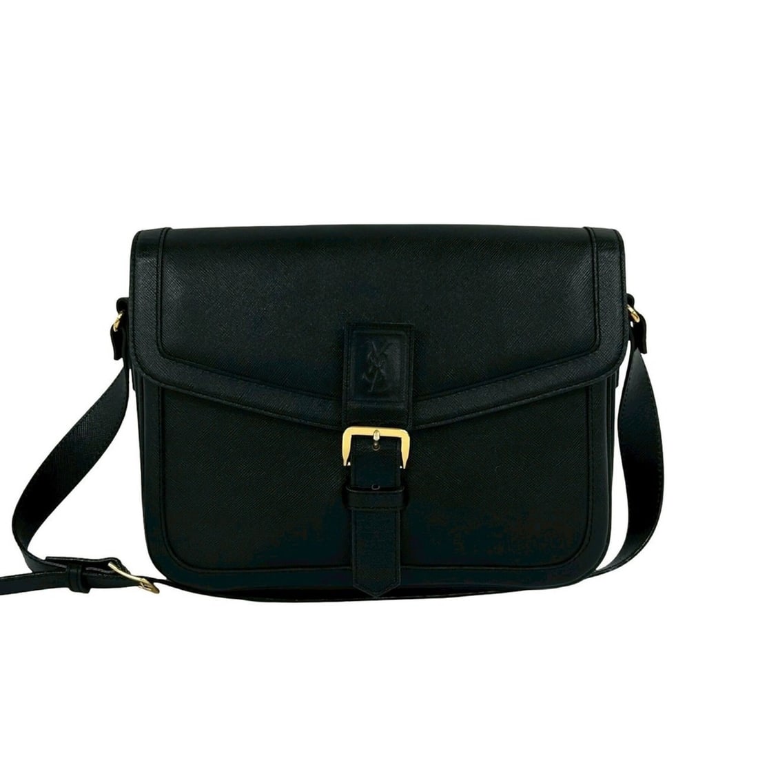 YVES SAINT LAURENT Vintage YSL Logo Leather Semi-Shoulder Bag, Black, 68785: --- Catalog ---Category: SizeSize (HxWxD): 20cm x 25cm x 6cm / 7.87'' x 9.84'' x 2.36''Category: DesignType: Shoulder bagColor: BlackGender: WomenMaterial: Leather Category: GeneralBrand: Yves Saint L