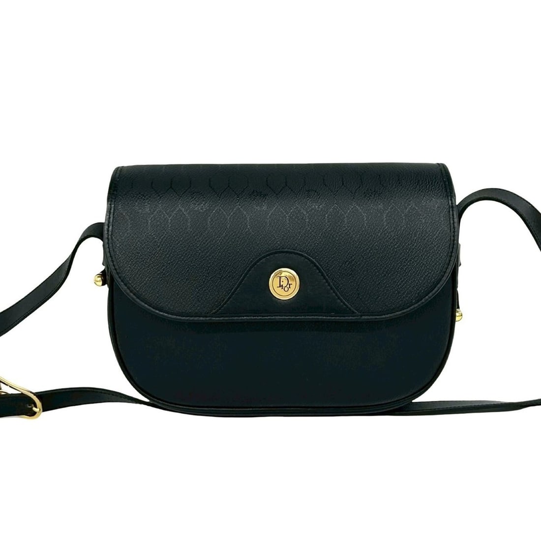 Christian Dior Vintage Logo Hardware Honeycomb Pattern Leather Shoulder Bag Pouch Black 90673: --- Catalog ---Category: SizeSize (HxWxD): 18cm x 23cm x 6cm / 7.08'' x 9.05'' x 2.36''Category: DesignType: Pochette, Shoulder bagColor: BlackGender: WomenMaterial: Leather , PVC Category: GeneralBra