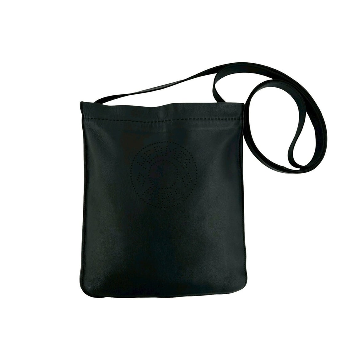 HERMES Clou de Selle Logo Leather Mini Shoulder Bag/Pouch/Sacoche, Black, 40937: --- Catalog ---Category: SizeSize (HxWxD): 22cm x 19cm x 2cm / 8.66'' x 7.48'' x 0.78''Category: DesignType: Pochette, Shoulder bagColor: BlackGender: WomenMaterial: Leather Category: GeneralBrand: He