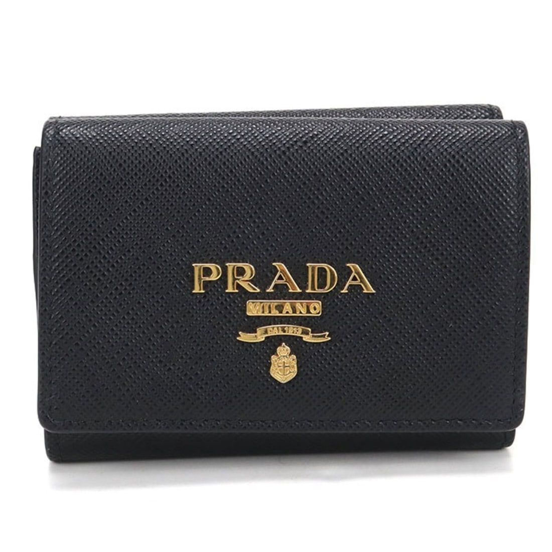 PRADA Prada Tri-fold Wallet 1MH021 Saffiano Leather Women's Black: --- Catalog ---Category: SizeSize (HxWxD): 7cm x 9.5cm x 3cm / 2.75'' x 3.74'' x 1.18''Category: DesignType: Wallet (tri-fold)Color: BlackGender: WomenMaterial: Leather Leather/Fur Type: CalfskinCateg