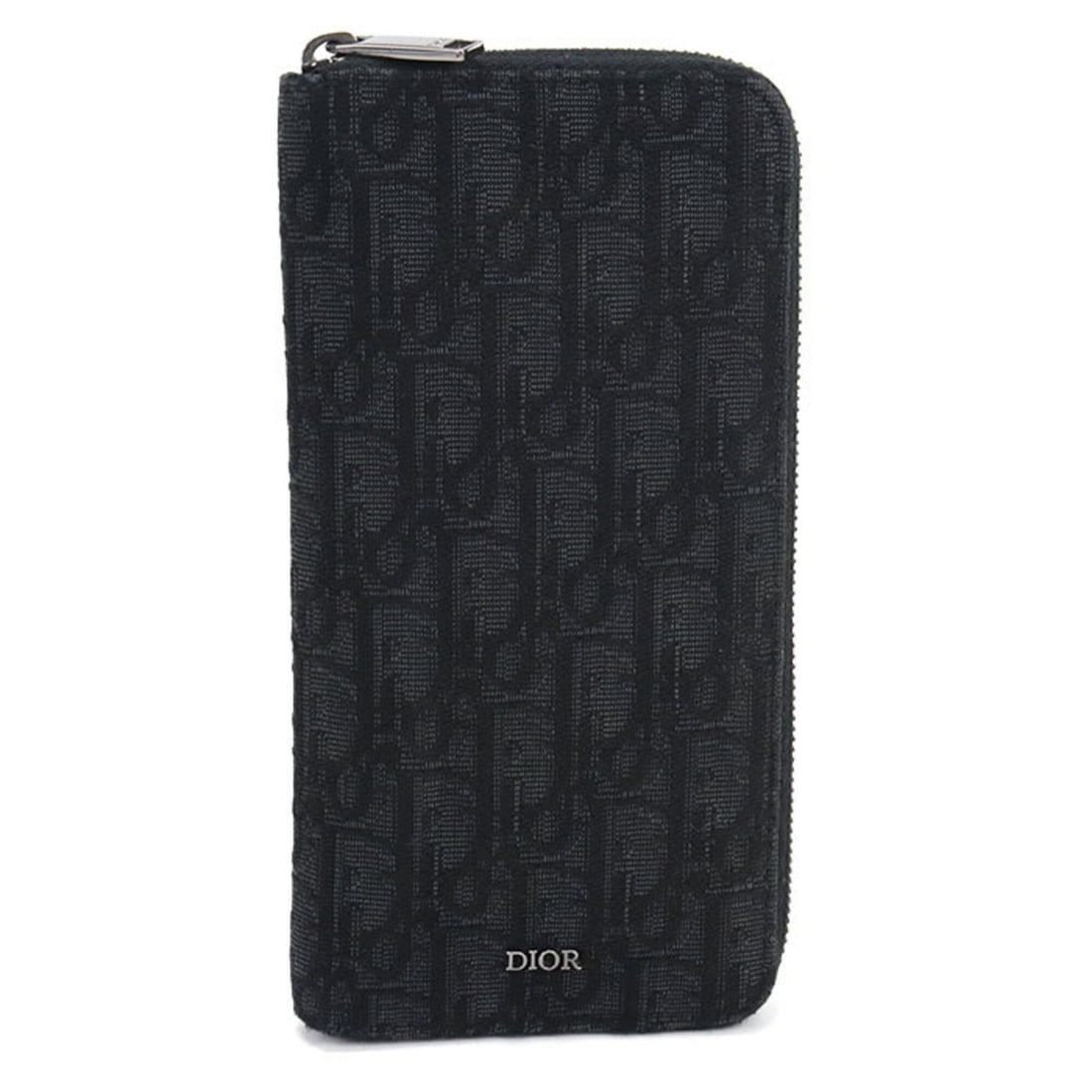 Christian Dior DIOR Dior Long Zip Wallet, Round Zipper, 2ESBC317YSE_H03E, Oblique Pattern, Men's,: --- Catalog ---Category: SizeSize (HxWxD): 20cm x 10cm x 2cm / 7.87'' x 3.93'' x 0.78''Category: DesignType: Long wallet (bi-fold)Color: BlackGender: MenMaterial: Jacquard Category: GeneralMPN: 2ESBC3