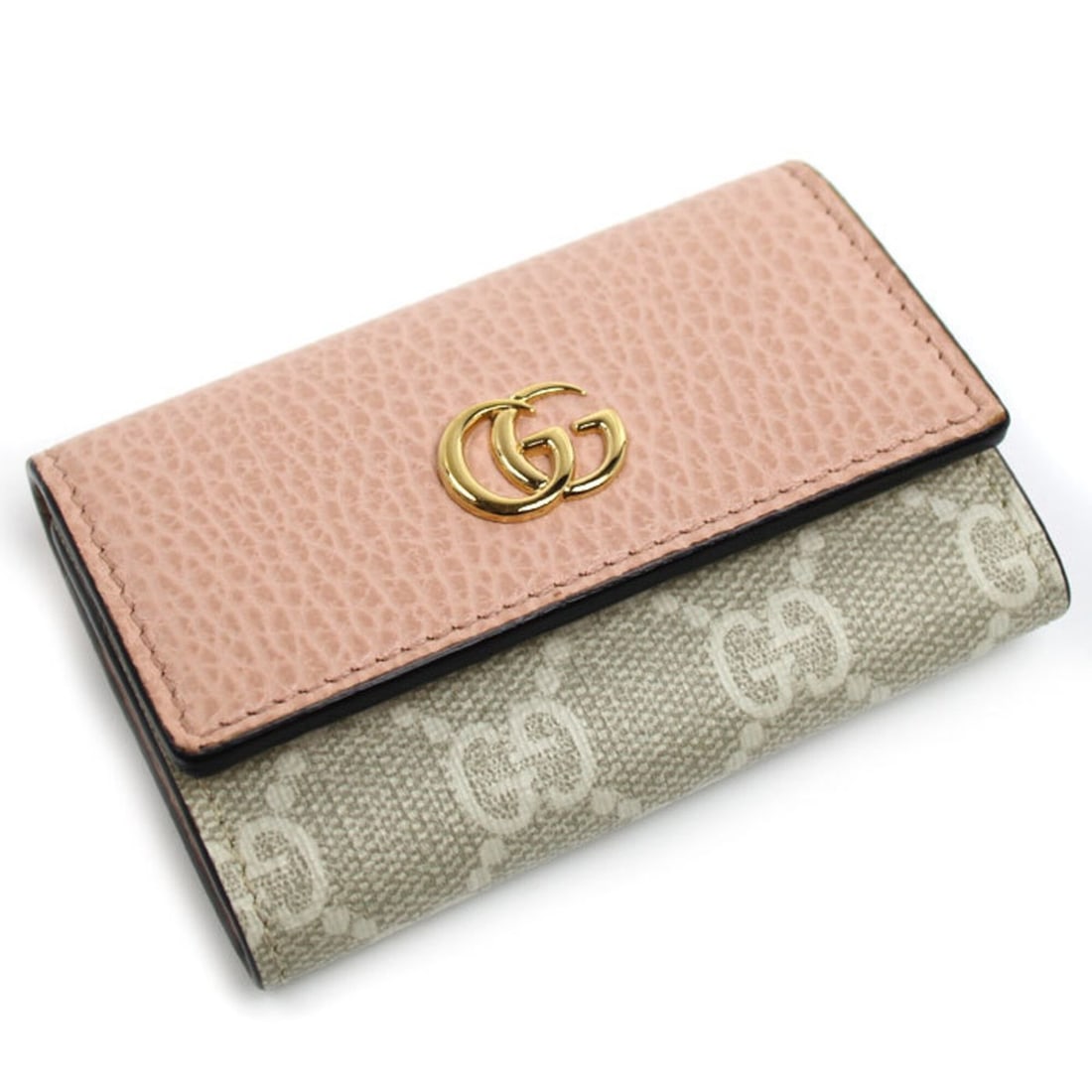 GUCCI Double G Bicolor Key Case, Dusty Pink, 456118, Women's: --- Catalog ---Category: DesignType: KeycaseColor: Dusty pinkGender: WomenMaterial: GG Supreme , Leather Category: GeneralMPN: 456118Brand: GucciCountry of Origin: ItalyCategory: Physical PropertiesSi