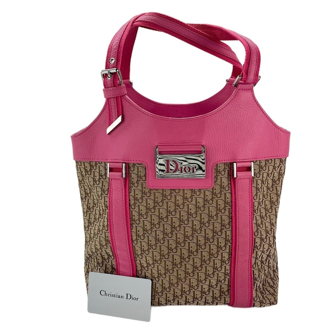 Christian Dior Street Chic Tote Bag, Pink: --- Catalog ---Category: SizeHandle Drop: 17.50cm / 6.89''Size (HxWxD): 26cm x 25cm x 12cm / 10.23'' x 9.84'' x 4.72''Category: DesignType: Tote bagColor: PinkGender: WomenCategory: GeneralBrand: Chri