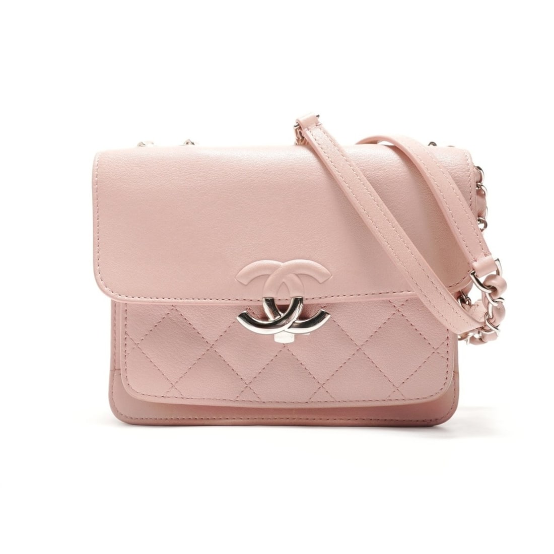 Chanel Half Coco Mark Leather Chain Shoulder Bag Pink: --- Catalog ---Category: SizeSize (HxWxD): 14cm x 20cm x 7cm / 5.51'' x 7.87'' x 2.75''Strap Length: 62cm / 24.4''Category: DesignType: Shoulder bagColor: PinkGender: WomenCategory: GeneralBrand: Chan