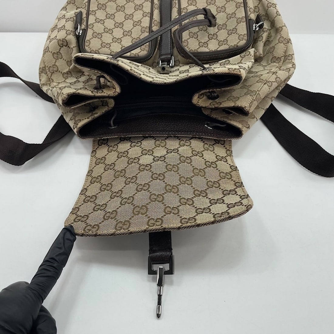 Gucci Jackie Backpack, Beige - 12