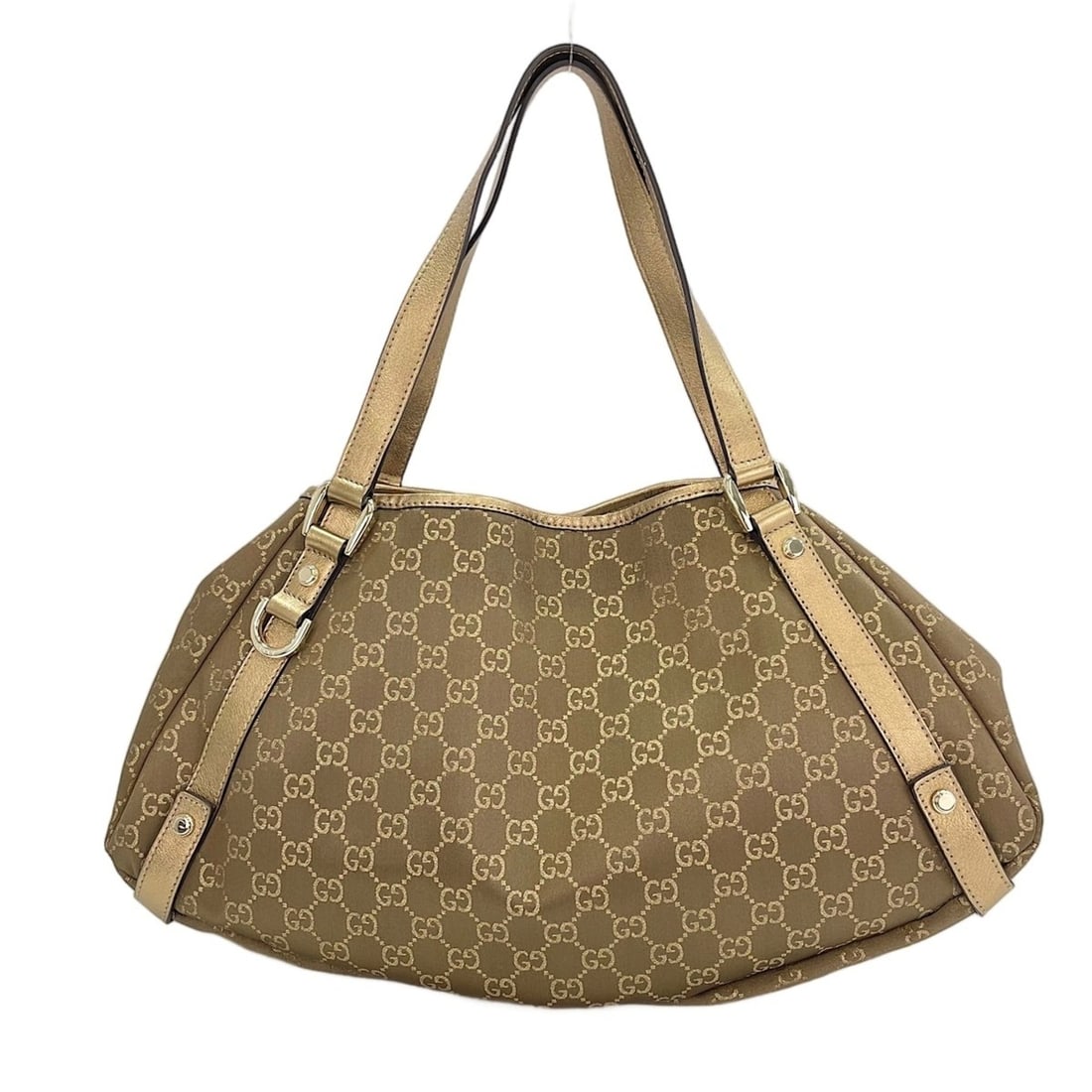 Gucci Abbey Tote Bag Gold: --- Catalog ---Category: SizeHandle Drop: 20.00cm / 7.87''Size (HxWxD): 24cm x 42cm x 10cm / 9.44'' x 16.53'' x 3.93''Category: DesignType: Tote bagColor: ClearGender: WomenCategory: GeneralLine: Abbe