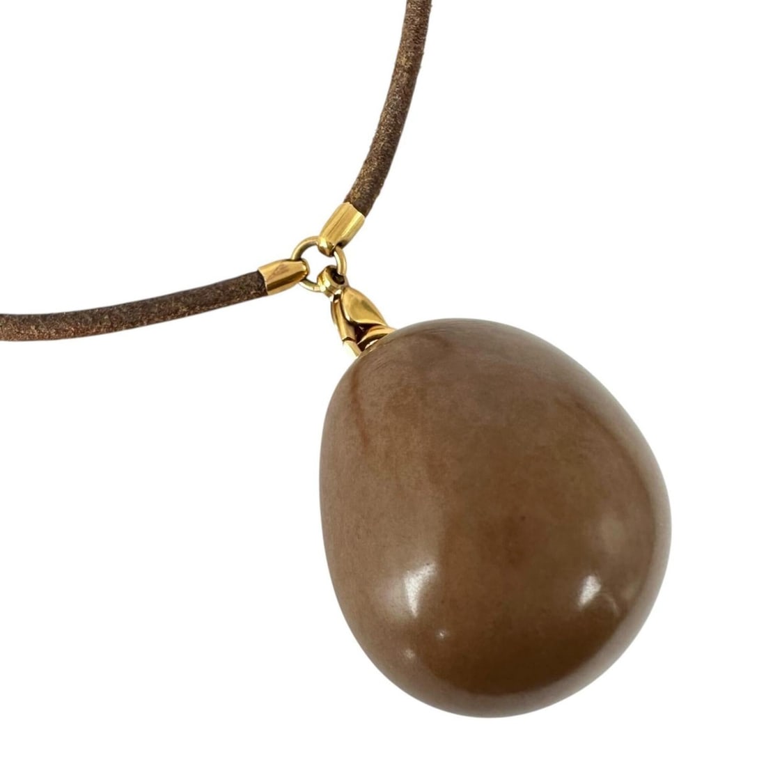 HERMES Wood Necklace, Plated Brown Gold, Women's: --- Catalog ---Category: SizePendant Size: 49mm x 33mm / 1.92'' x 1.29''Neck Circumference: 56 cm / 22.04''Category: DesignColor: Brown, GoldGender: WomenNecklace Type: NecklaceCategory: GeneralBrand: