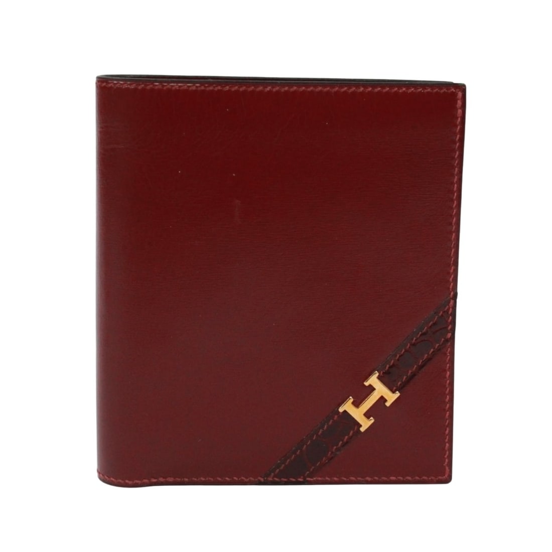 HERMES Hermes Bi-fold Wallet, Billfold, Box Calf Leather, Red, Men's: --- Catalog ---Category: SizeSize (HxWxD): 10cm x 11cm x 2cm / 3.93'' x 4.33'' x 0.78''Category: DesignType: Bill wallet (bi-fold)Color: Red colorGender: MenMaterial: Box calf leather Category: Genera