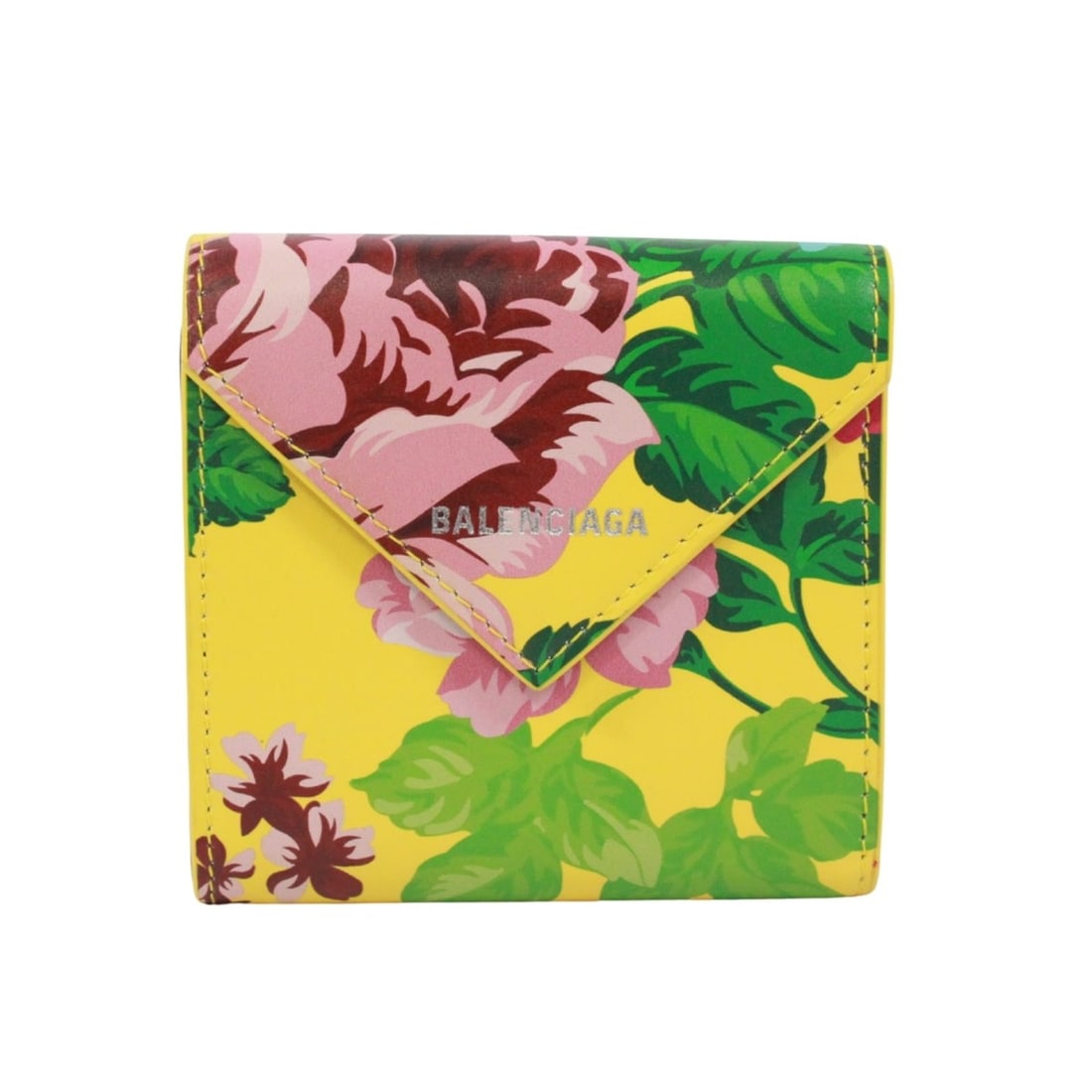 BALENCIAGA Balenciaga Flower Print Mini Wallet Bi-fold Leather Yellow Green Pink Black Men's Women's: --- Catalog ---Category: SizeSize (HxWxD): 10cm x 10cm x 2cm / 3.93'' x 3.93'' x 0.78''Category: DesignType: Wallet (bi-fold)Color: Black, Green, Pink, YellowGender: Men,WomenMaterial: Leather Categor