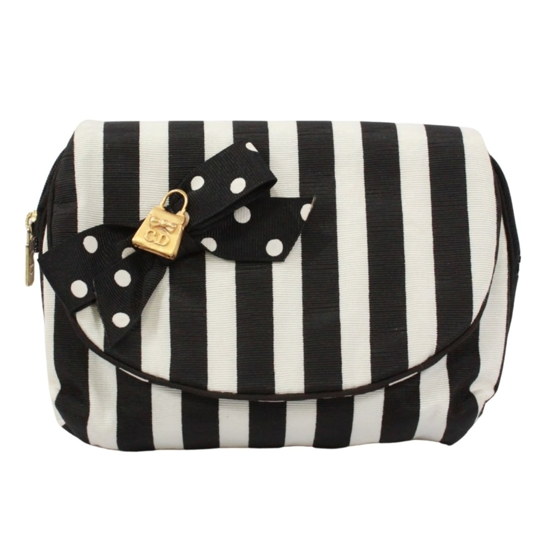 Christian Dior Cosmetic Pouch Bag Canvas Black White Women's: --- Catalog ---Category: SizeSize (HxWxD): 14cm x 19cm x 4cm / 5.51'' x 7.48'' x 1.57''Category: DesignType: PouchColor: Black, WhiteGender: WomenMaterial: Canvas Category: GeneralBrand: Christian Dio