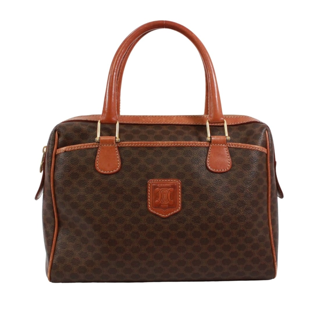 CELINE Macadam Leather Handbag, Brown, Women's: --- Catalog ---Category: SizeSize (HxWxD): 24cm x 34cm x 14cm / 9.44'' x 13.38'' x 5.51''Category: DesignType: HandbagColor: BrownGender: WomenMaterial: Leather , PVC Category: GeneralBrand: CelineCou